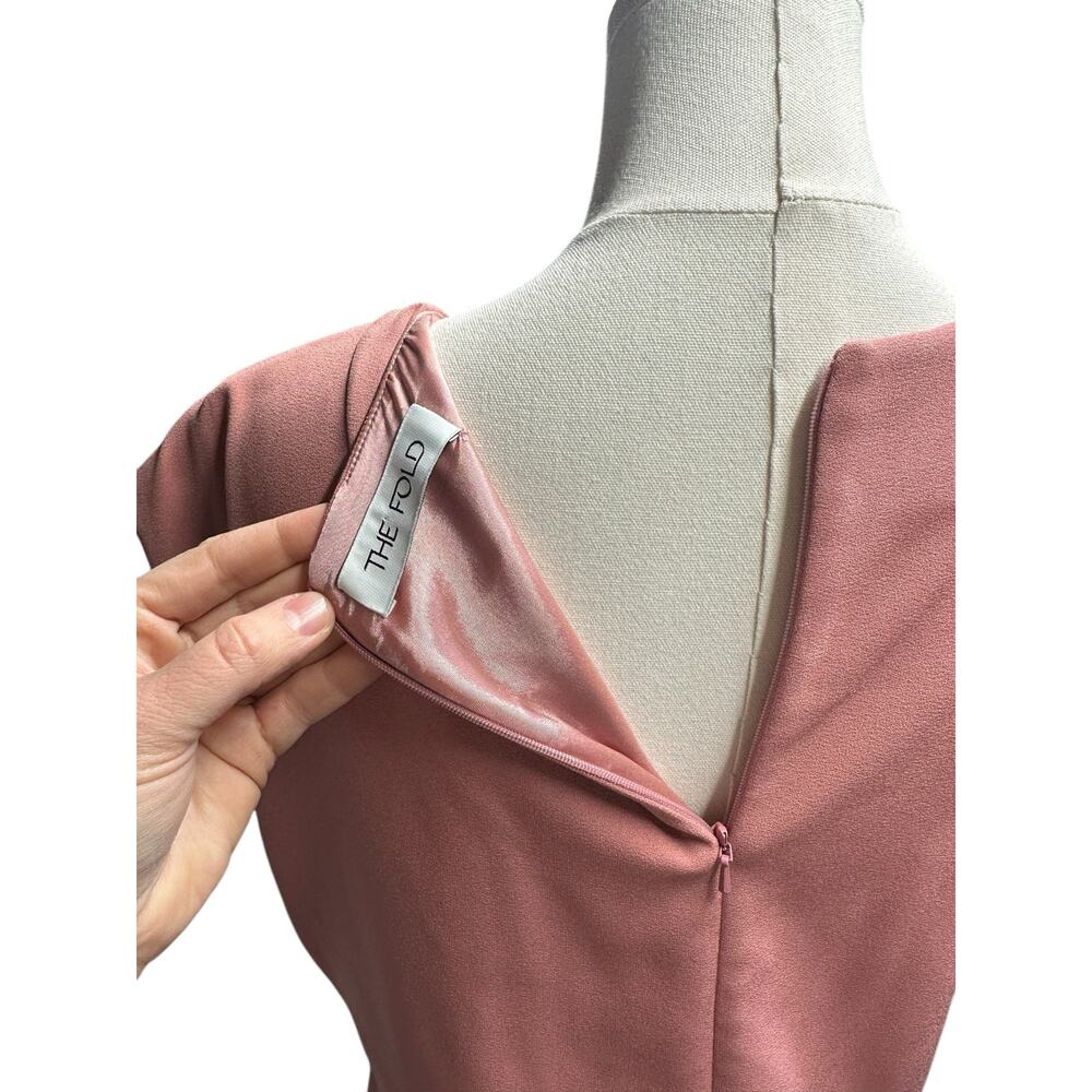 The Fold London: Draped Blush Midi Dress - Picture 5 of 5